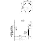 VitrA Plural 7810B401-0016 Kare Alçak Çanak Lavabo, VitrA Clean, 45 cm, Mat Beyaz - 6
