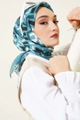 Karışık Desenli Eşarp Mint thumbnail 2