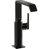 VitrA Suit A4276539 Çanak Lavabo Bataryası, Yandan Kumandalı, Parlak Siyah - 1