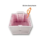 4 Tekerlekli, Pembe, 32L Standart Boy, Sabit Tutacaklı Alışveriş Arabası - 2