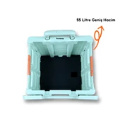 4 Tekerlekli, 55 Litre Yeşil Katlanır Alışveriş Arabası - Hareketli Tutacaklı-YEŞİL - 2