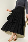 Kat Kat Parçalı Kloş Etek Siyah thumbnail 1