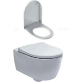 Geberit Icon Asma Klozet 53 cm (Gizli Montaj) – Icon Soft Klozet Kapak, Beyaz 501.003.00.1-500.670.01.1 - 2