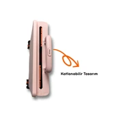 8 Tekerlekli, 55 Litre Pembe Katlanır Alışveriş Arabası - 4