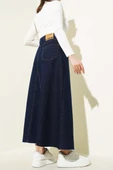 Parçalı Kot Etek Lacivert thumbnail 3