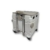 4 Tekerlekli Gri, 38L Orta Boy, Hareketli Alüminuyum Tutacaklı Alışveriş Arabası - 2