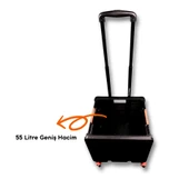 4 Tekerlekli, 55 Litre Siyah Katlanır Alışveriş Arabası - 3