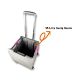 4 Tekerlekli, 55 Litre Gri Katlanır Alışveriş Arabası-GRİ - 4