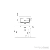 VitrA Metropole 5669B003-0016 Dikdörtgen Çanak Lavabo, 80 cm, Beyaz - 2