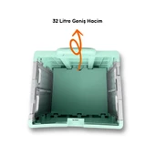 4 Tekerlekli, Yeşil, 32L Standart Boy, Sabit Tutacaklı Alışveriş Arabası - 4