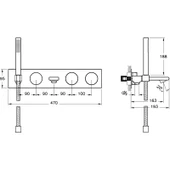 VitrA Memoria A4285357 Ankastre Banyo Bataryası, Sıva Üstü Grubu, Krom - 2