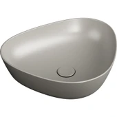 VitrA Plural 7812B420-0016 Üçgen Alçak Çanak Lavabo, VitrA Clean, 47 cm, Mat Bej - 1