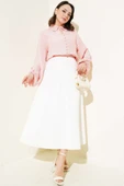 Bebe Yaka Düğme Detaylı Gofre Bluz Pembe thumbnail 2