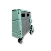 8 Tekerlekli Yeşil, 38L Orta Boy Hareketli Alüminyum Tutacaklı Alışveriş Arabası - 3