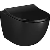 VitrA Sento 7748B070-0559 Rim-Ex Asma Klozet Seti 54 cm Parlak Siyah (Klozet Kapağı Dâhildir) - 1