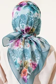 Flowers Desen Eşarp Mint thumbnail 3