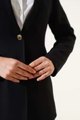 Cep Kapaklı Tek Düğmeli Blazer Ceket Siyah thumbnail 4