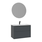 Orka Messina 85 cm Mat Antrasit LED Banyo Dolabı Takımı thumbnail 1