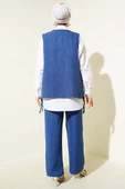 Yan İpli Yelekli Üçlü Takım Mavi thumbnail 3