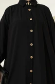 Tahta Düğmeli Uzun Tunik Siyah thumbnail 4