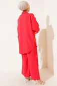 Yanları İp Detaylı İkili Takım Alizarin thumbnail 3
