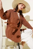 Önden Bağlamalı Kimono Kahve thumbnail 1