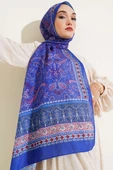 Etnik Paisley Desen Şal Saks thumbnail 1
