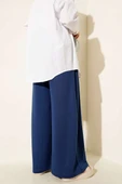 Loyşa Beli Lastikli Şalvar Pantolon Lacivert thumbnail 3