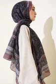 Etnik Paisley Desen Şal Sütlü Kahve thumbnail 3