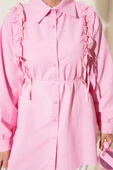 Omuz Fırfırlı İncili Gömlek Pembe thumbnail 4