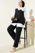 Yan İpli Yelekli Üçlü Takım Siyah thumbnail 1