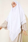 Şifon Sufle Himar Şal Beyaz thumbnail 1