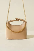 Çıtçıt Kulplu Zincir Askılı Rugan Çanta Bej thumbnail 2