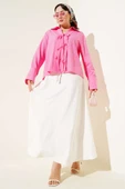 Önü Bağcık Detaylı Bluz Pembe thumbnail 2