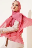 Kendinden Şeritli Jakar Şal Pembe thumbnail 1