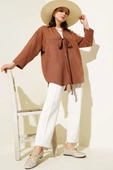 Önden Bağlamalı Kimono Kahve thumbnail 2