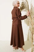 Cep Kapaklı Bel Tünelli Etekli Bürümcük Takım Kahve thumbnail 3