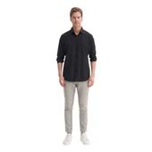 Regular Fit Dokuma Viscon Uzun Kol Gömlek thumbnail 10