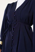 Brit Düğmeli İp Kuşaklı Tunik İkili Takım Lacivert thumbnail 4
