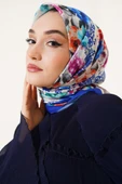 Flowers Desen Eşarp Saks thumbnail 2