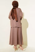 Loyşa Basic Tunik Etek İkili Takım Kahve thumbnail 3