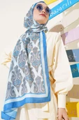 Antik Paisley Desen Şal Buz Mavisi thumbnail 2
