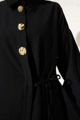 Gold Düğmeli İp Detaylı İkili Takım Siyah thumbnail 4