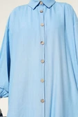 Tahta Düğmeli Uzun Tunik Bebe Mavi thumbnail 4