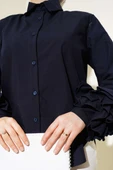 Bilek Fırfırlı Kısa Gömlek Lacivert thumbnail 4