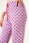 Kalp Desenli Pijama Altı Lila thumbnail 4