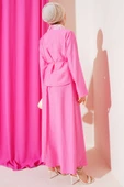 Dantel Yaka Etekli İkili Takım Pembe thumbnail 3