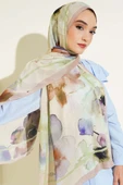 Çiçek Desenli Bambu Şal Bej thumbnail 1