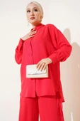 Yanları İp Detaylı İkili Takım Alizarin thumbnail 2