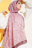 Çizgi Gül Desen Soft Şal Pembe thumbnail 2